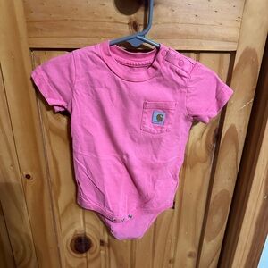 Carhartt Kids Short Sleeve Pink Onesie